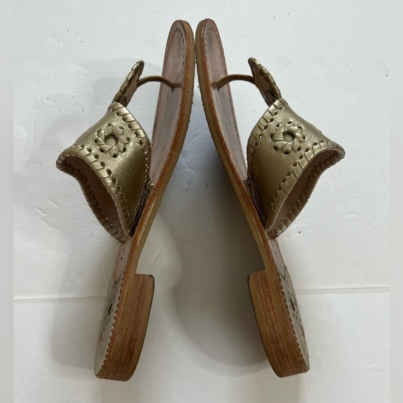 Jack Rogers Jacks Flat Sandals Gold Size 7 - Picture 5 of 8